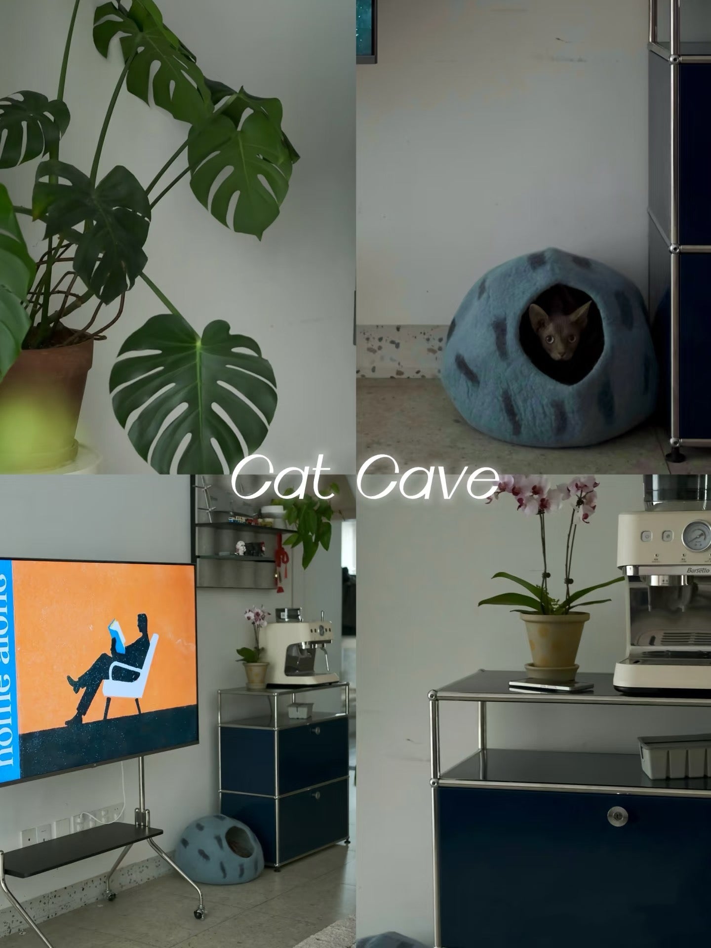 Blue Planet Wool Handmade Cave Cat House