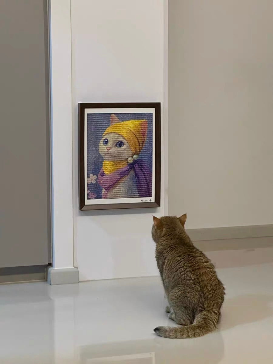Pearl Maiden Cat Art Frame Sisal Cat Scratcher