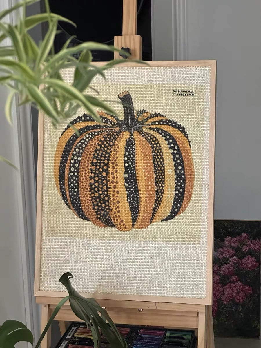 Collaboration Series: White-Based Pumpkin Art Frame Sisal Cat Scratcher