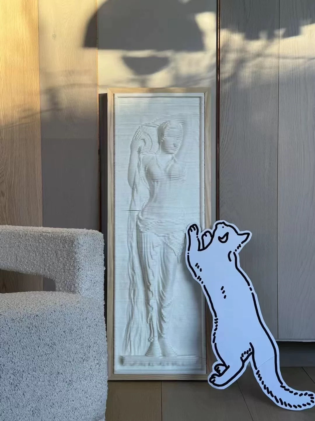 White Venus Relief Classical Sculpture Cat Scratcher