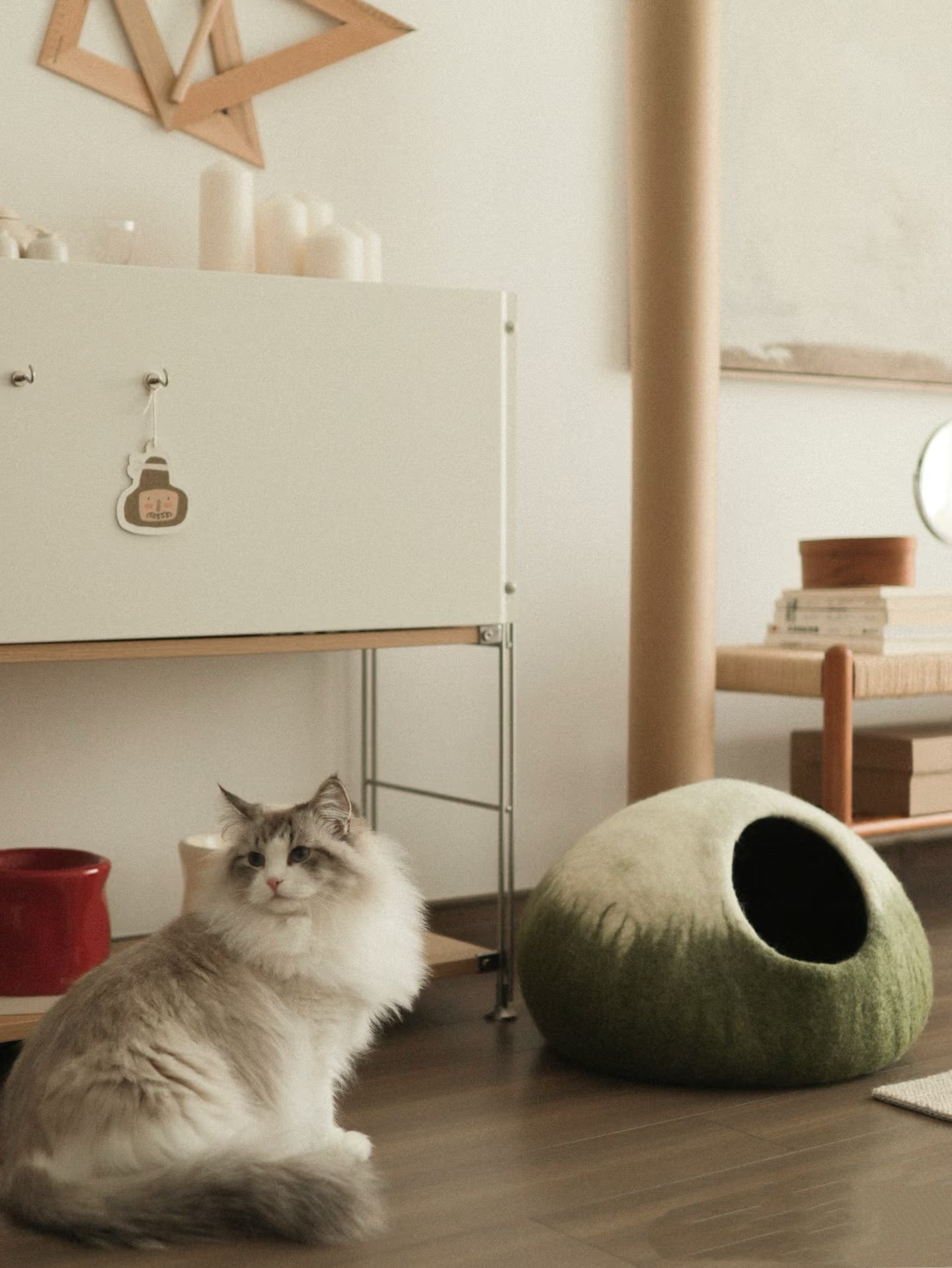 Forest Moss Wool Handmade Cave Cat House