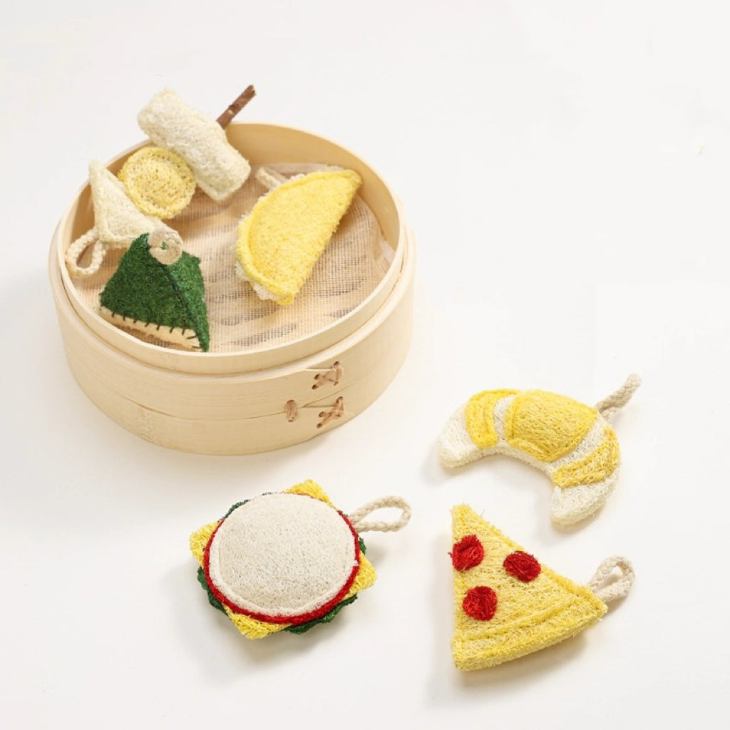 Pet Bistro Western Fast Food Set: Pizza, Butter Croissant & Cheeseburger