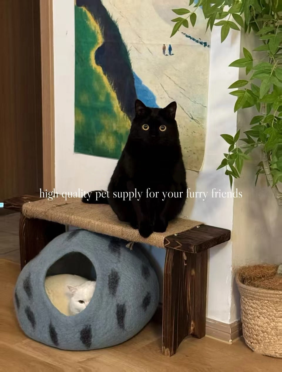 Blue Planet Wool Handmade Cave Cat House