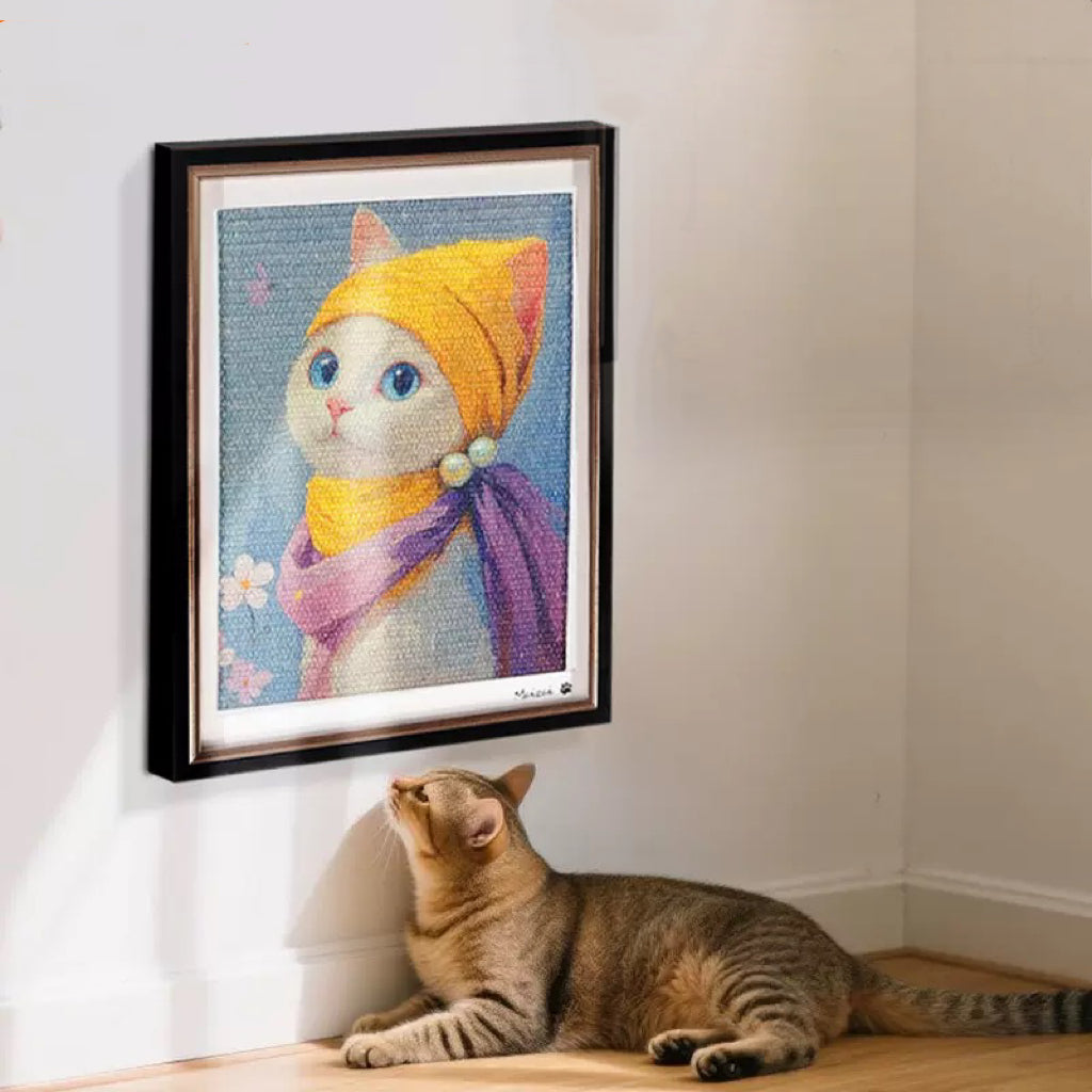 Pearl Maiden Cat Art Frame Sisal Cat Scratcher