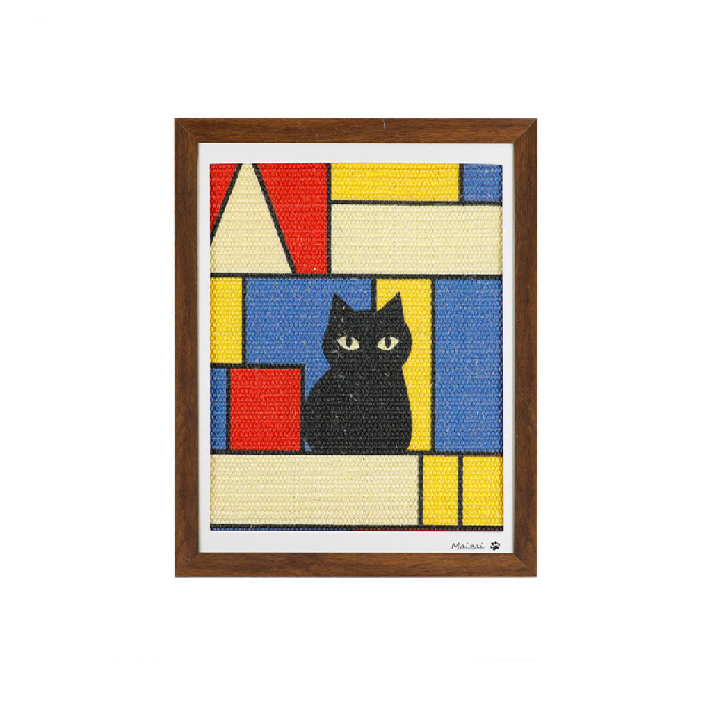Geometric Cat Art Frame Sisal Cat Scratcher