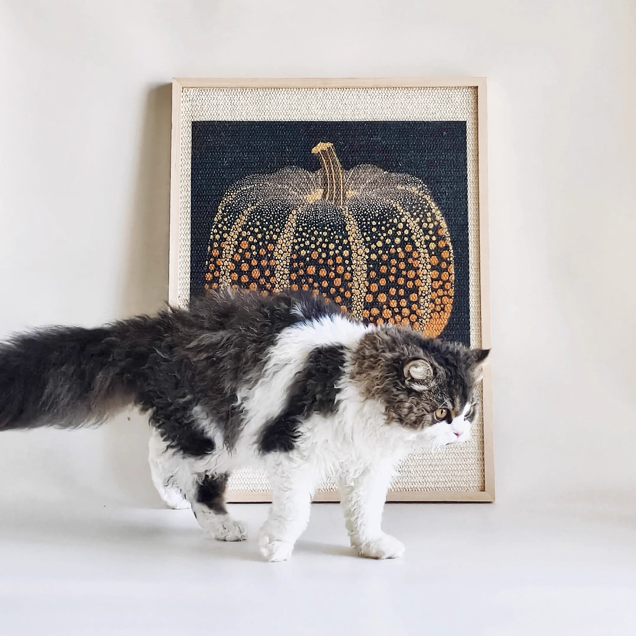 Collaboration Series: Black-Based Gradient Pumpkin Art Frame Sisal Cat Scratcher