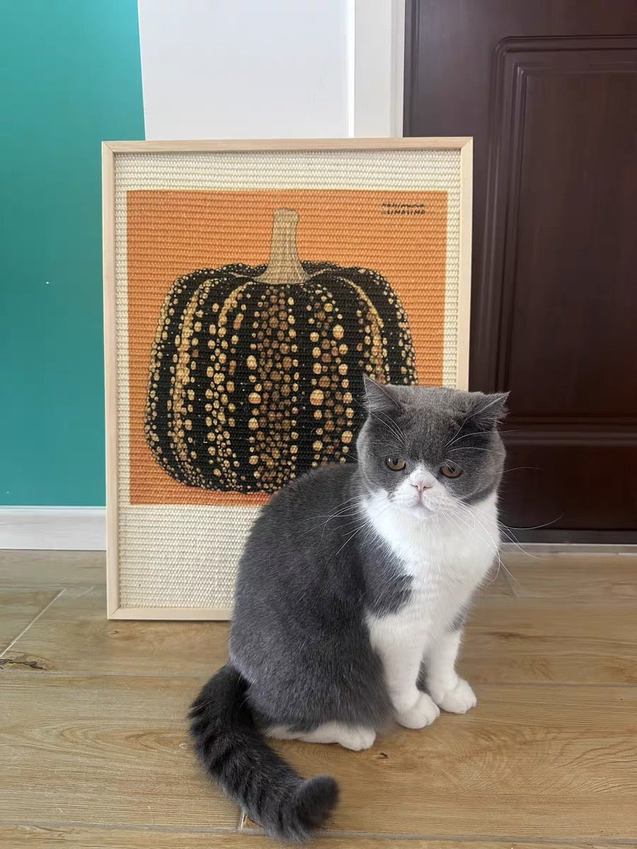 Collaboration Series: Orange-Based Pumpkin Art Frame Sisal Cat Scratcher