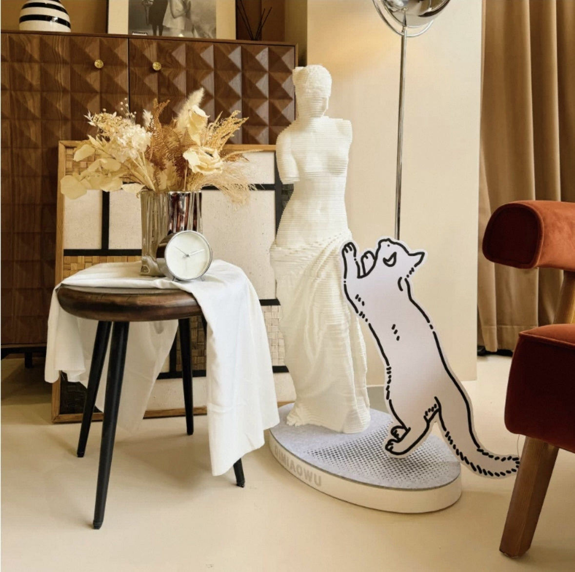 White Venus Classical Sculpture Cat Scratcher