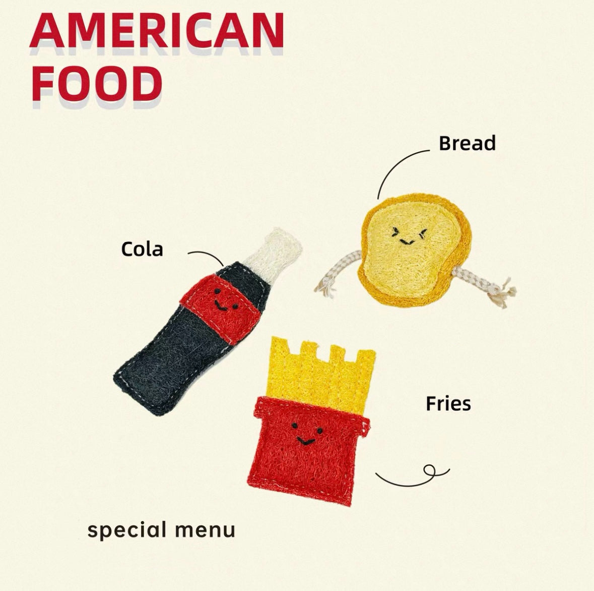 Pet Bistro American Classic set: Cola, Fries & Bread Set